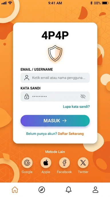 Masuk ke Akun 4p4p untuk Pengguna Android