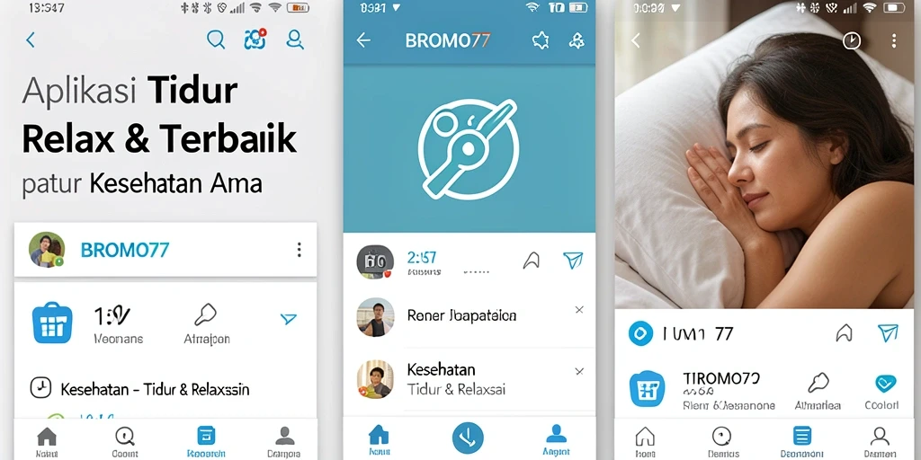 Antarmuka BROMO77 yang intuitif dan fungsional untuk Tidur & Relaksasi.