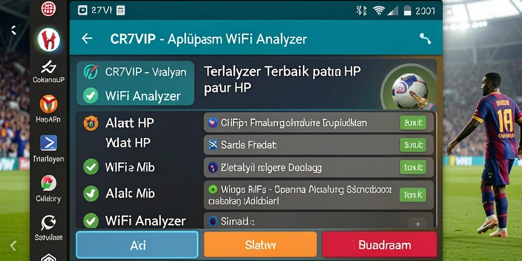 Tampilan antarmuka aplikasi CR7VIP yang jelas dan informatif untuk analisis WiFi.