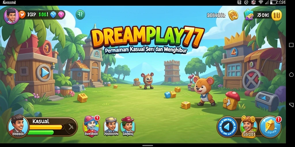 Antarmuka menarik dari game Kasual DREAMPLAY77 dengan grafis yang memukau.