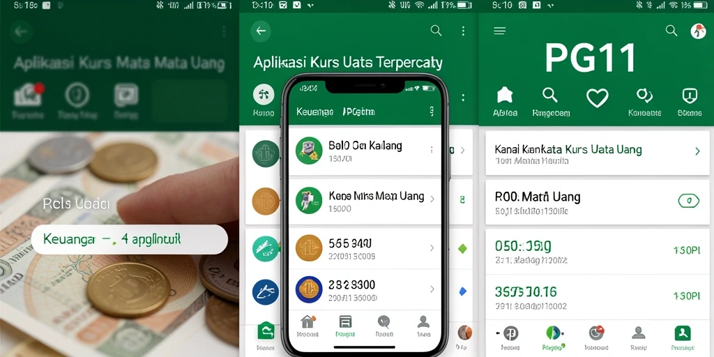 Tampilan antarmuka PG11 menampilkan grafik dan nilai tukar mata uang dengan jelas.
