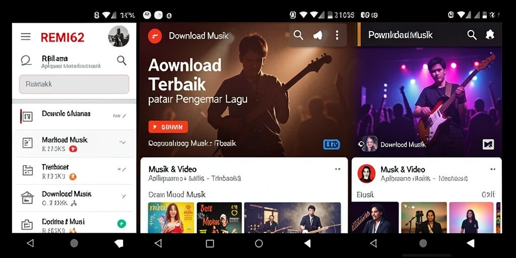 Antarmuka intuitif untuk mengunduh musik favorit dengan mudah.
