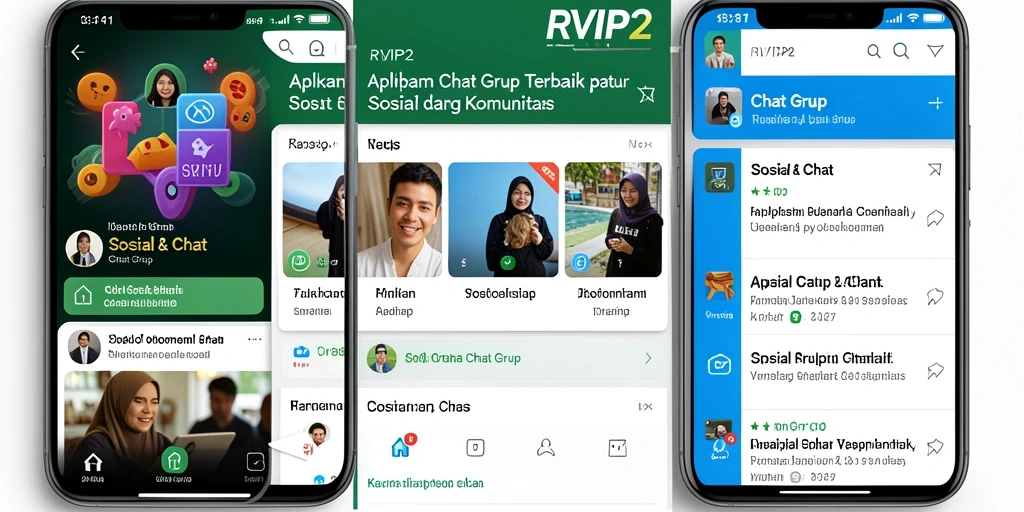 Antarmuka utama RVIP2 untuk Chat Grup yang interaktif dan menarik.