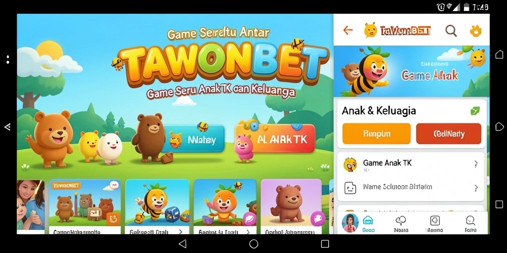 Tampilan antarmuka permainan edukatif TAWONBET yang menarik dan interaktif.