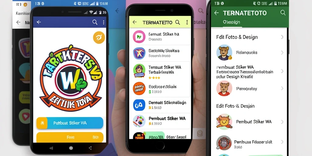 Antarmuka TERNATETOTO yang menarik dan mudah digunakan untuk membuat stiker.